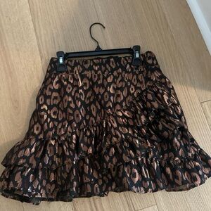 DO+BE Black and Brown Animal Print Mini Skirt